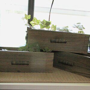 Set of Three Wall Hanging Wooden Drawers